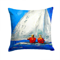 Sailboat Two's Company Fabric Decorative Pillow MW1360PW1414