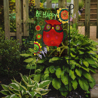 Be Happy Oh Yeah Owl Flag Garden Size