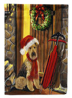 Airedale Welcome Home Christmas Flag Canvas House Size PPP3007CHF