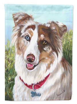 Australian Shepherd Scarlet Flag Canvas House Size PPP3009CHF