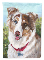 Australian Shepherd Scarlet Flag Garden Size PPP3009GF