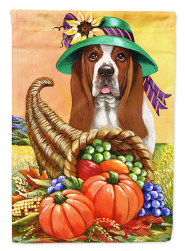 Basset Hound Autumn Flag Canvas House Size PPP3010CHF