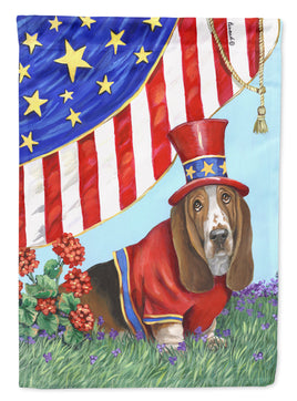 Basset Hound USA Flag Canvas House Size PPP3014CHF