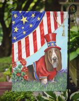 Basset Hound USA Flag Garden Size PPP3014GF