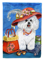 Bichon Frise Mademoiselle Flag Garden Size PPP3023GF