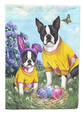 Boston Terrier Easter Bunny Flag Canvas House Size PPP3037CHF