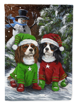 Cavalier Spaniel Snowman Christmas Flag Canvas House Size PPP3067CHF