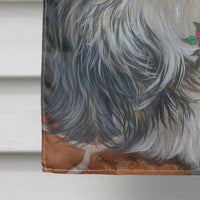 Bearded Collie Pot of Roses Flag Canvas House Size PPP3141CHF