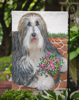 Bearded Collie Pot of Roses Flag Garden Size PPP3141GF