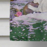 Swan Bathing at Waterfall Flag Canvas House Size PRS4001CHF