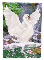 Swan Bathing at Waterfall Flag Garden Size PRS4001GF