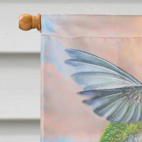 Black Chinned Hummingbirds Orchids Flag Canvas House Size PRS4020CHF