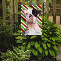 Cooper Candy Stripe Boxer Christmas Flag Garden Size RDR3002GF