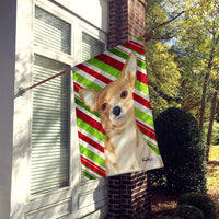 Candy Stripe Chihuahua Christmas Flag Canvas House Size RDR3010CHF