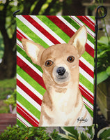 Candy Stripe Chihuahua Christmas Flag Garden Size RDR3010GF