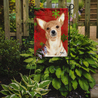 Red Snowflake Chihuahua Christmas Flag Garden Size RDR3012GF