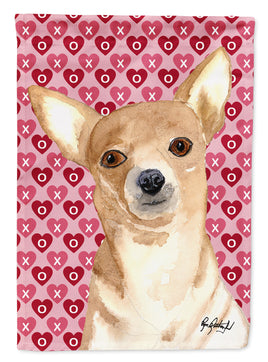 Chihuahua Love and Hearts Flag Canvas House Size RDR3014CHF