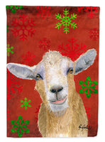 Red Snowflakes Goat Christmas Flag Canvas House Size RDR3024CHF