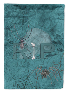 RIP Rest in Peace with spider web Halloween Flag Garden Size