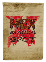 Hex marks the spot Halloween Flag Garden Size