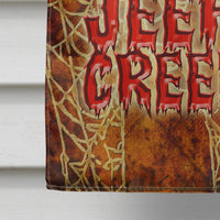 Jeepers Creepers with Bat and Spider web Halloween Flag Canvas House Size