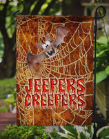 Jeepers Creepers with Bat and Spider web Halloween Flag Garden Size