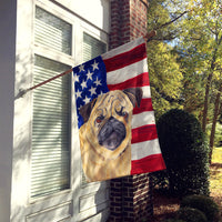 USA American Flag with Pug Flag Canvas House Size