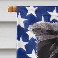 USA American Flag with Border Collie Flag Canvas House Size