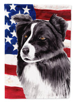 USA American Flag with Border Collie Flag Canvas House Size