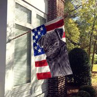 USA American Flag with Pug Flag Canvas House Size