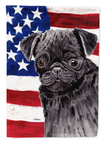 USA American Flag with Pug Flag Canvas House Size