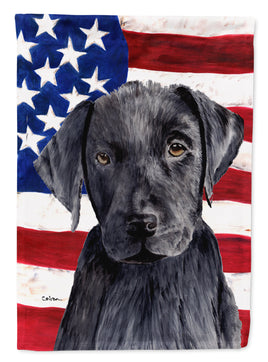 USA American Flag with Labrador Flag Canvas House Size