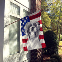 USA American Flag with Shih Tzu Flag Canvas House Size