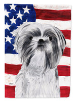 USA American Flag with Shih Tzu Flag Canvas House Size