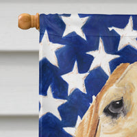 USA American Flag with Labrador Flag Canvas House Size