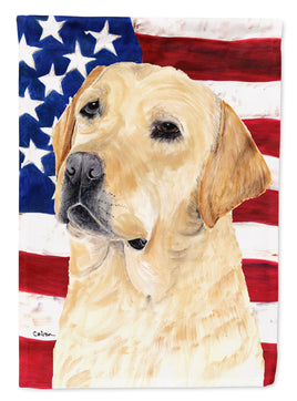 USA American Flag with Labrador Flag Canvas House Size