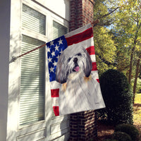 USA American Flag with Shih Tzu Flag Canvas House Size