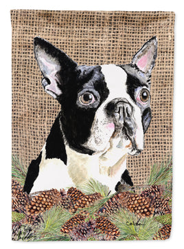 Boston Terrier Flag Canvas House Size