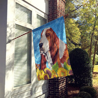 Basset Hound Flag Canvas House Size