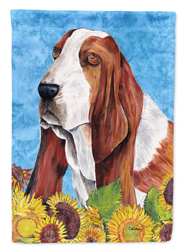 Basset Hound Flag Canvas House Size