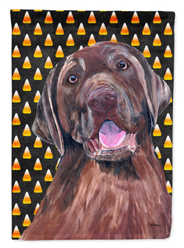 Labrador Chocolate Candy Corn Halloween Flag Canvas House Size