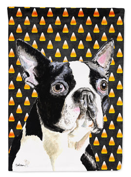 Boston Terrier Candy Corn Halloween Portrait Flag Canvas House Size