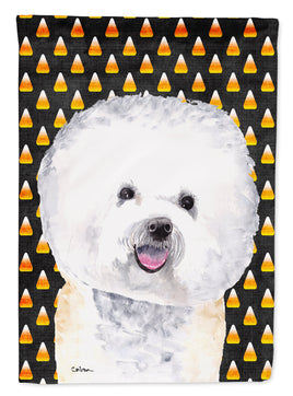 Bichon Frise Candy Corn Halloween Portrait Flag Canvas House Size