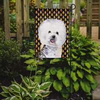 Bichon Frise Candy Corn Halloween Portrait Flag Garden Size