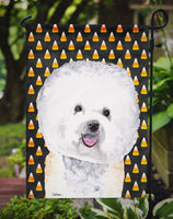 Bichon Frise Candy Corn Halloween Portrait Flag Garden Size