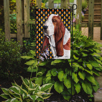 Basset Hound Candy Corn Halloween Portrait Flag Garden Size