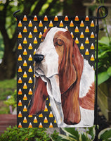 Basset Hound Candy Corn Halloween Portrait Flag Garden Size