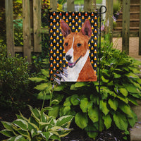 Basenji Candy Corn Halloween Portrait Flag Garden Size