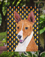 Basenji Candy Corn Halloween Portrait Flag Garden Size