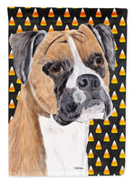 Boxer Fawn Uncropped Ears Candy Corn Halloween Portrait Flag Canvas House Size